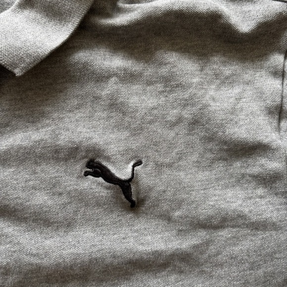 Puma Golf Striped Cotton Grey Collared Short Sleeve Athletic Polo Shirt XXL - Picture 3 of 6